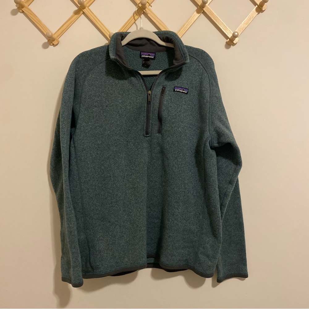 Patagonia Men’s Green Quarter Zip Fleece Jacket size Large